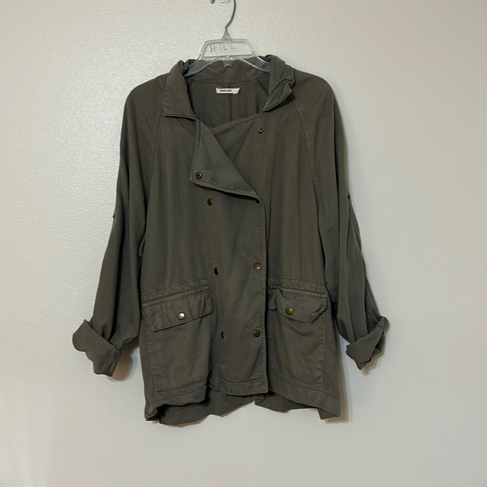 Green Army Jacket with snaps.